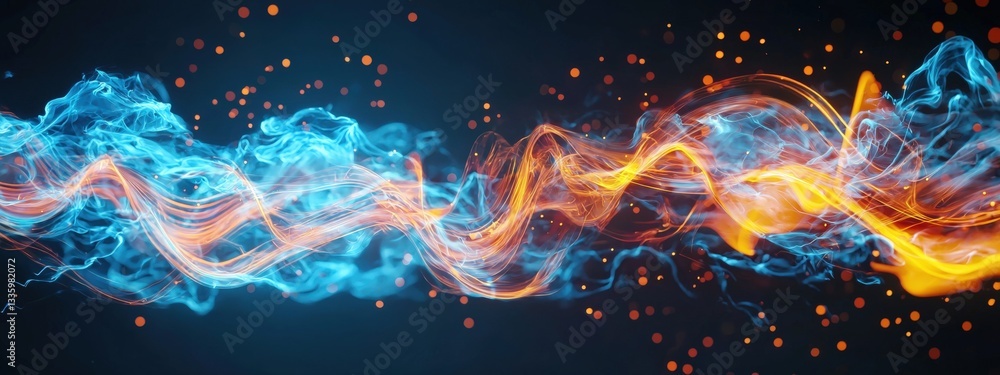Poster flames blending into sound waves to create an artistic visual symphony.