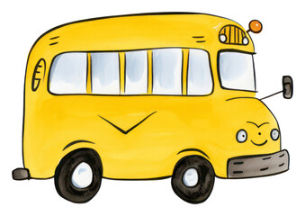 PNG Yellow school bus car vehicle cartoon.