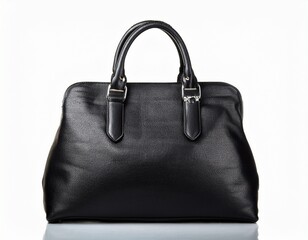 Naklejka premium Large black handbag isolated on white background. Generated image