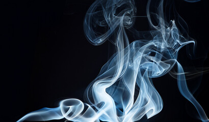 Fog or Abstract smoke set isolated on black background. Royalty high-quality free best stock image of white cloudiness, mist or smog on dark background