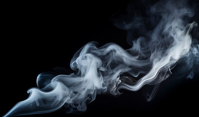 Fototapeta premium Fog or Abstract smoke set isolated on black background. Royalty high-quality free best stock image of white cloudiness, mist or smog on dark background