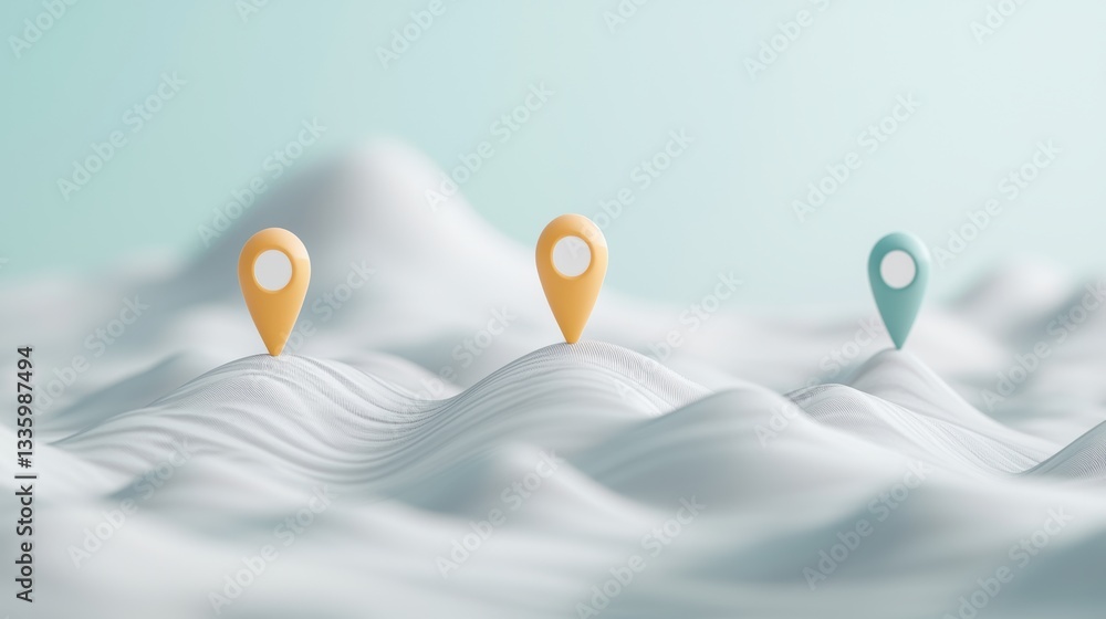 Poster location 3d location pin a set of 3d location pins in different colors and styles, suitable for mark