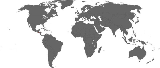 El Salvador Highlighted on World Map – SVG, PNG, Transparent Background