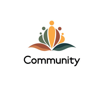 Abstract Community Logo Design People, Unity, Growth, Teamwork