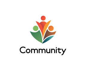 Fototapeta premium Colorful Community Logo Design People Unity, Teamwork, Growth