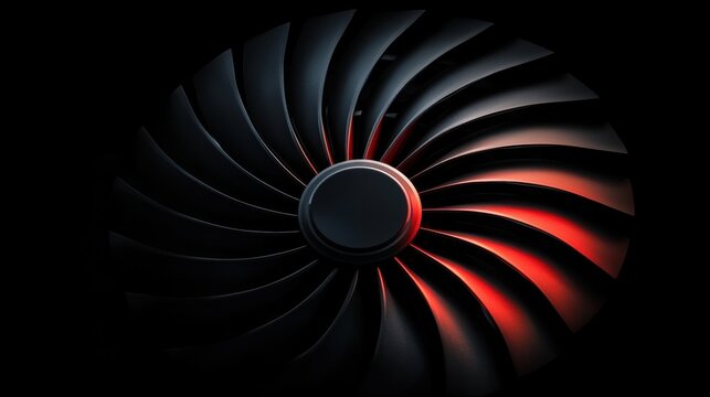 A black and red fan blade.