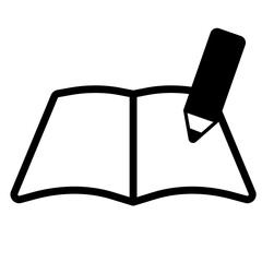 ノートとえんぴつのアイコン線画