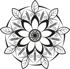 Round vector black and white Mandala. eps