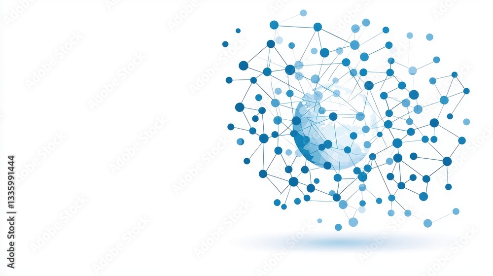 Aufkleber globe with connectivity icon earth with lines and dots radiating outwards, network icon symbolizing 