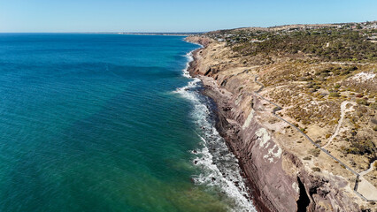 Fototapeta premium Hallett Cove, South Adelaide, South Australia: Stunning Drone View of The Sugarloaf, Beach & Trails 