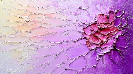 Obraz premium Vibrant artistic painting of a colorful flower set against a striking purple background