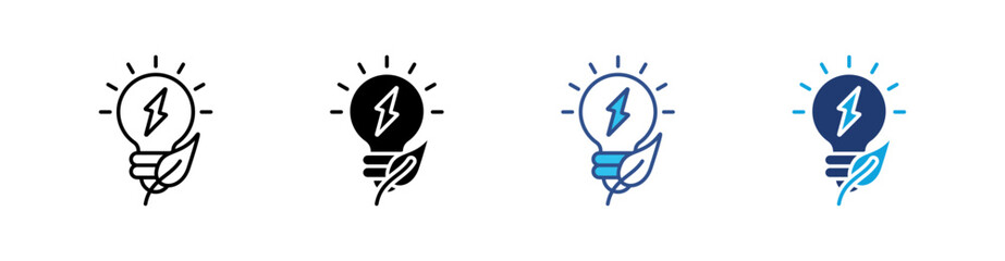 Green Energy Multi Style Icon Set Vector 