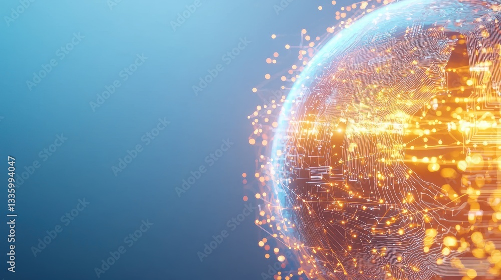Poster globe global business and economy rotating globe with interconnected lines representing internationa
