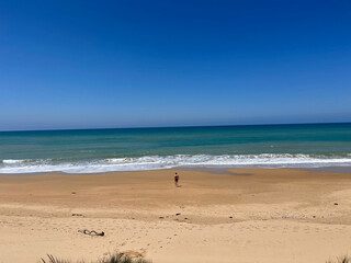 walking on the beach