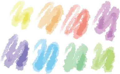 Set of watercolor stain. Spots on a white background. Watercolor texture with brush strokes. Gradients with overlay.