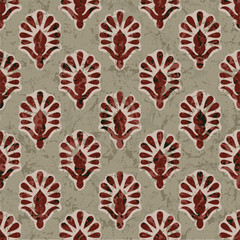 Hashtag CADS Floral block print Pattern. Boho Print. Hand draw Illustrations, Batik Print, Floral Pattern, Print Art. EPS file format. 