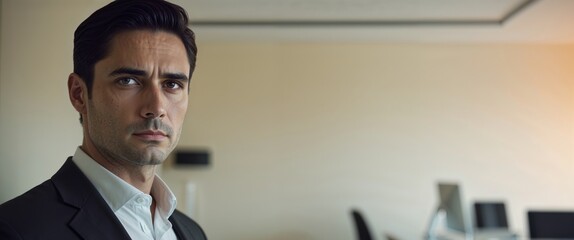 A Man Looking Directly At The Viewer In An Office Setting.