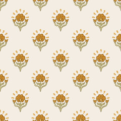 Hashtag CADS Floral block print Pattern. Boho Print. Hand draw Illustrations, Batik Print, Floral Pattern, Print Art. EPS file format. 