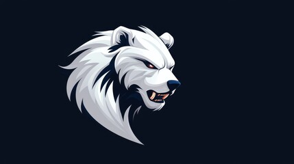 Profile of a White Polar Bear in Pixel Art Style