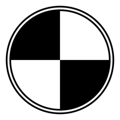 Center Of Gravity Symbol, Bold Geometric Symbol in High Contrast