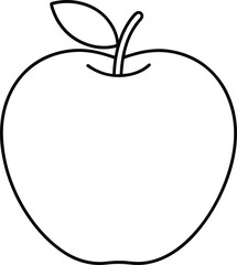 Simple Apple Outline - Minimalist Fruit Line Art for Autumn and Fall Themes