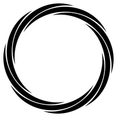 Round circular banner frame, swirling black circle dynamic pattern