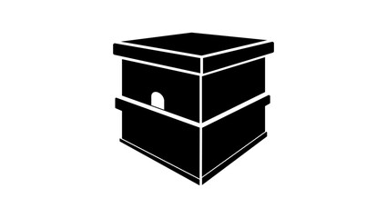 Shop stall, black isolated silhouette