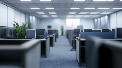 Obraz premium Cubicle Area Blur - An office cubicle area