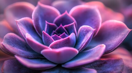 Purple Succulent Close-up: A Vibrant Macro Photography