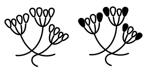 Caraway editable stroke outline icon isolated on white background flat vector illustration, black outline, Pixel perfect