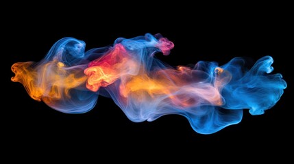 Fototapeta premium Abstract Swirling Smoke: A Symphony of Blue and Orange Hues
