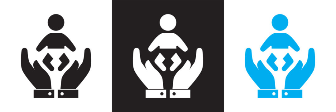 Childcare icon. Vector illustration. isolated on white and black background. EPS 10