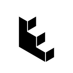 3D Stairs vector element silhouette. step to success. stairs symbol flat illustration on white