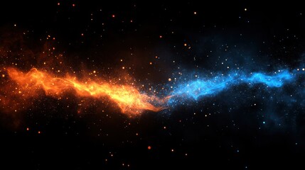 Cosmic Dance: A Fiery and Icy Nebula Collision