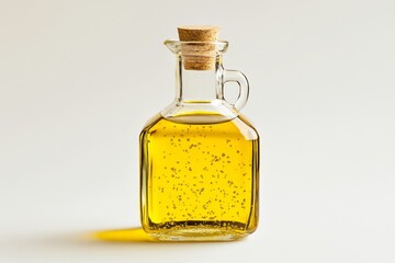 Clear Glass Bottle of Yellow Oil