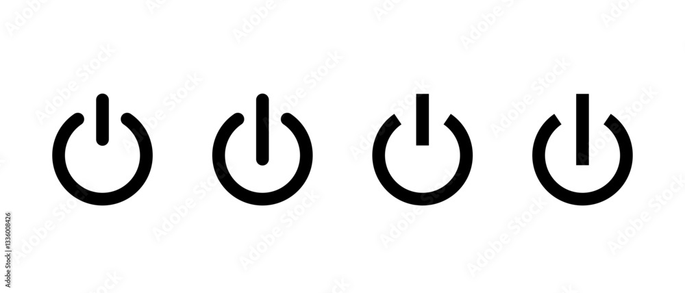 Poster power switch button icon in generic design. on and off sign symbol. electricity shutdown concept. ed