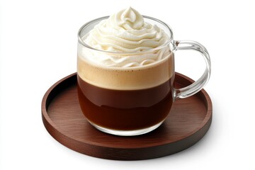 Layered coffee drink with whipped cream (1)