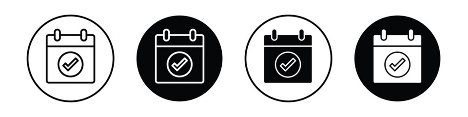 Check in calendar vectors icons graphics pack