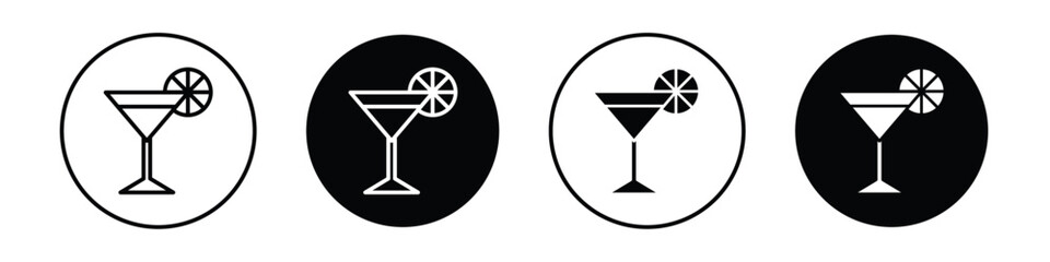 Citrus Martini glass vectors icons graphics pack