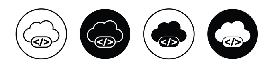 Cloud code vectors icons graphics pack