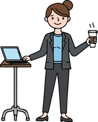 Cartoon Casual business woman character