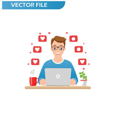 businessman working on a laptop