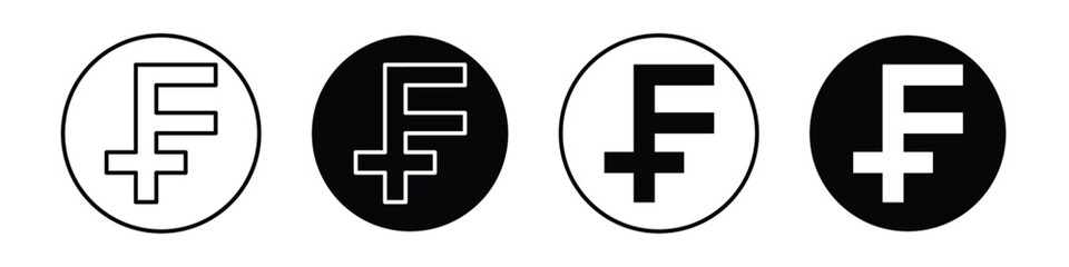 Obraz premium Franc sign vectors icons graphics pack