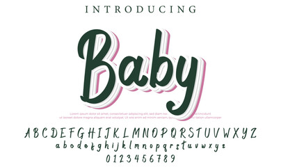 Baby Font Stylish brush painted an uppercase vector letters, alphabet, typeface