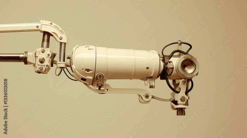 Poster exploring minimalistic photography with robotic composition and soft light tones