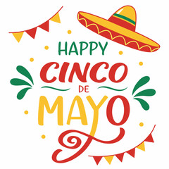 Bold and Bright Cinco de Mayo Typography Vector
