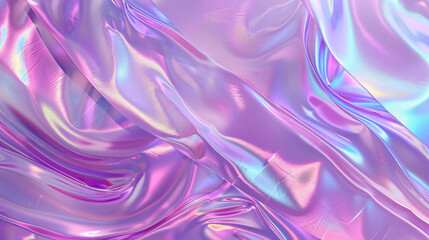 Obraz premium Purple background with holographic foil texture - iridescent metal effect and rainbow gradient - vector illustration.