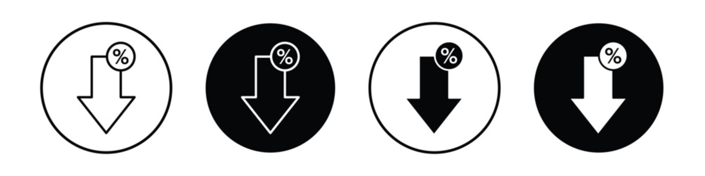 Percent down vectors icons graphics pack