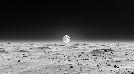 Minimalist photograph of a monochromatic lunar horizon showcasing subtle shades and textures