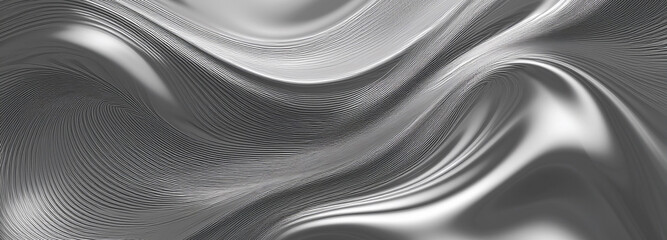Metal chrome liquid background abstract texture silver gradient 3d pattern design fabric. Liquid metal wave chrome.